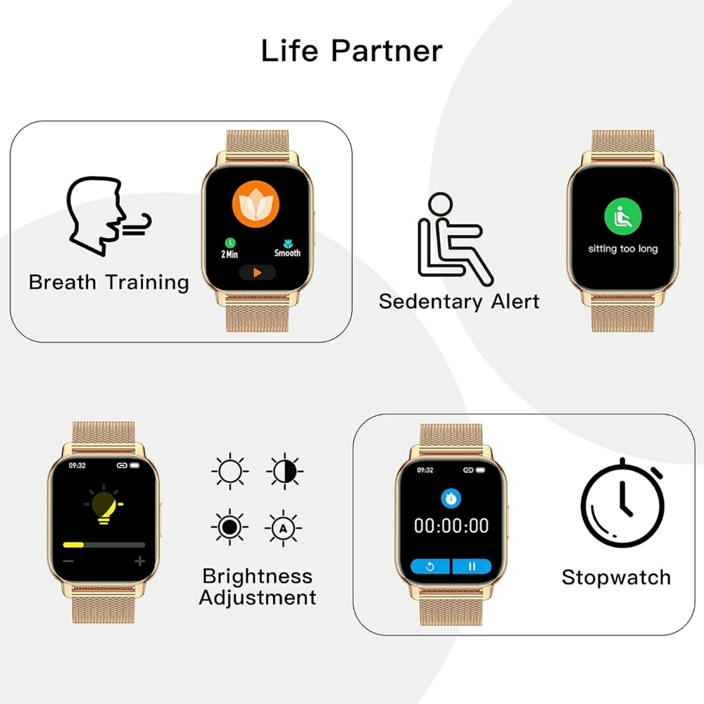 Popglory Smart Watch Call Receive/Dial, 1.85'' Smartwatch with AI Voice Control, - Picture 4 of 6